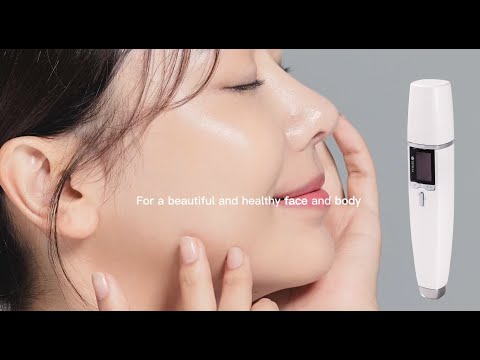 A video showcasing the EstellaMAX ultrasonic skincare device: compact, user-friendly, with advanced tech for improved skin health, elasticity, and home use.